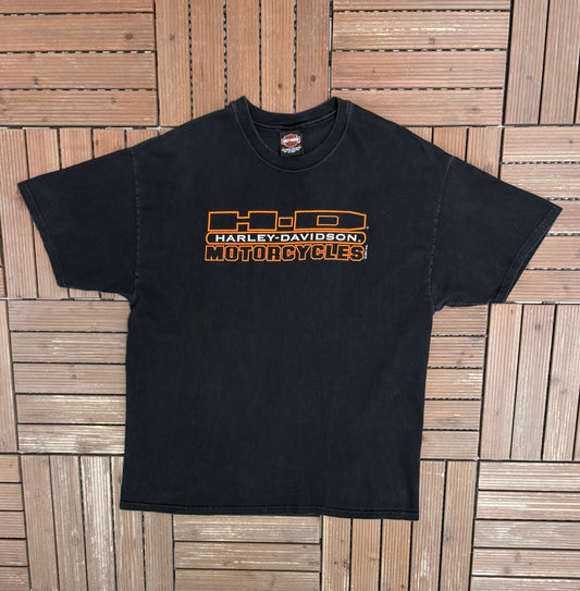 Harley Davidson Scarborough, Ontario Graphic Tee | Size X-Large | Vintage 2000s Biker Black T-Shirt |