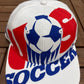 United States Soccer Graphic Hat | Snap Back | Vintage 1990s World Cup Football White Cap |