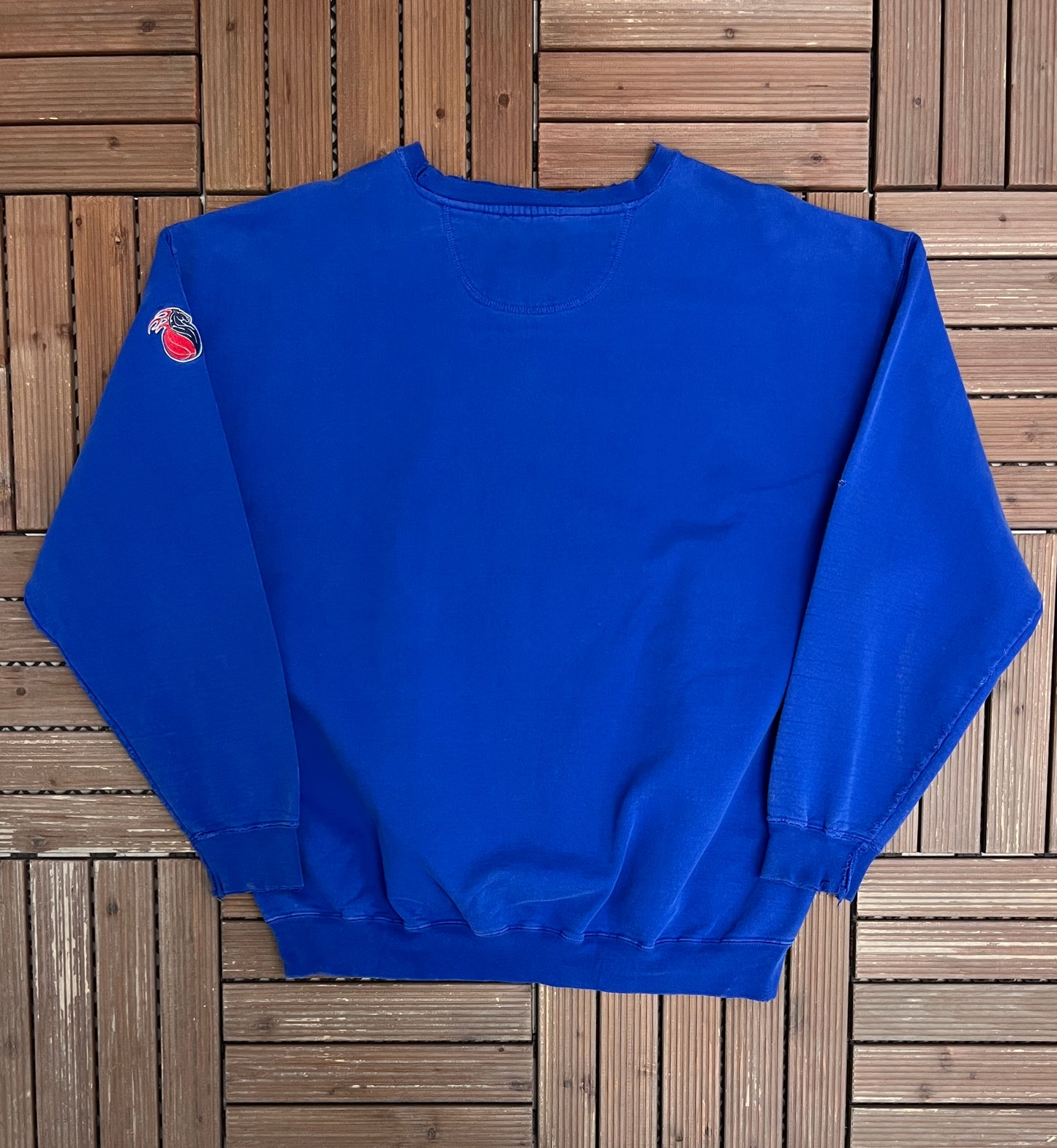 Detroit Pistons Embroidered Graphic Crewneck | Size XX-Large | Vintage 2000s NBA Basketball Blue Sweater |