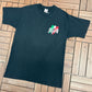 Senza Paura Pain Is Gain Graphic Tee | Size Large | Vintage 1990s Single Stitch Promotional Black T-Shirt |