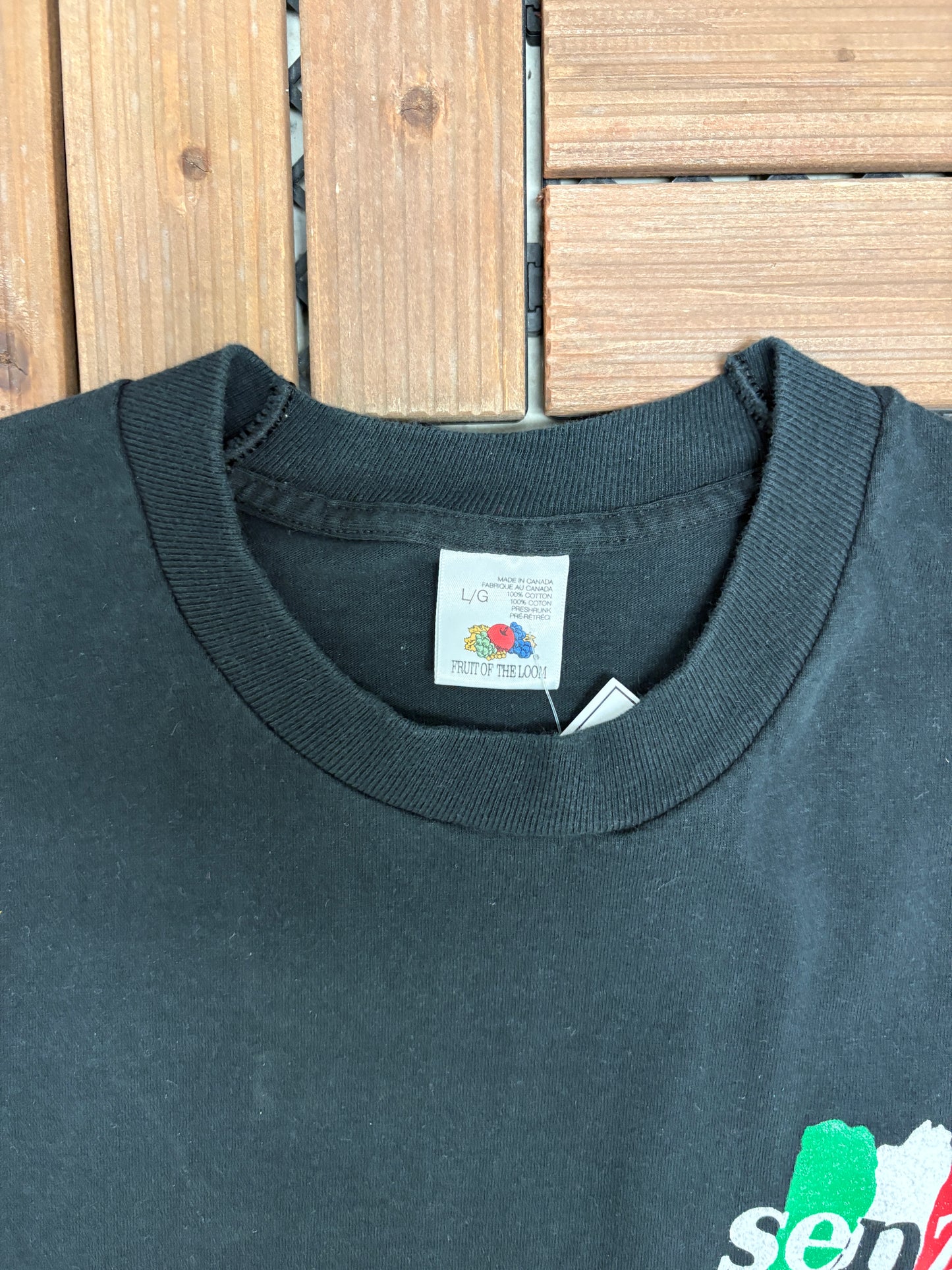 Senza Paura Pain Is Gain Graphic Tee | Size Large | Vintage 1990s Single Stitch Promotional Black T-Shirt |
