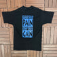 Senza Paura Pain Is Gain Graphic Tee | Size Large | Vintage 1990s Single Stitch Promotional Black T-Shirt |