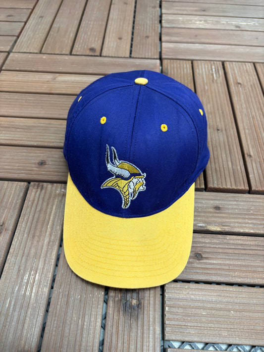 Minnesota Vikings Graphic Hat | Snap Back | Vintage 1990s NFL Football Purple Cap |