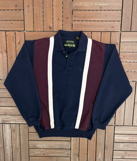Knights of the Round Table Graphic Sweater | Size Large | Vintage 2000s Branded Blue Sweater |
