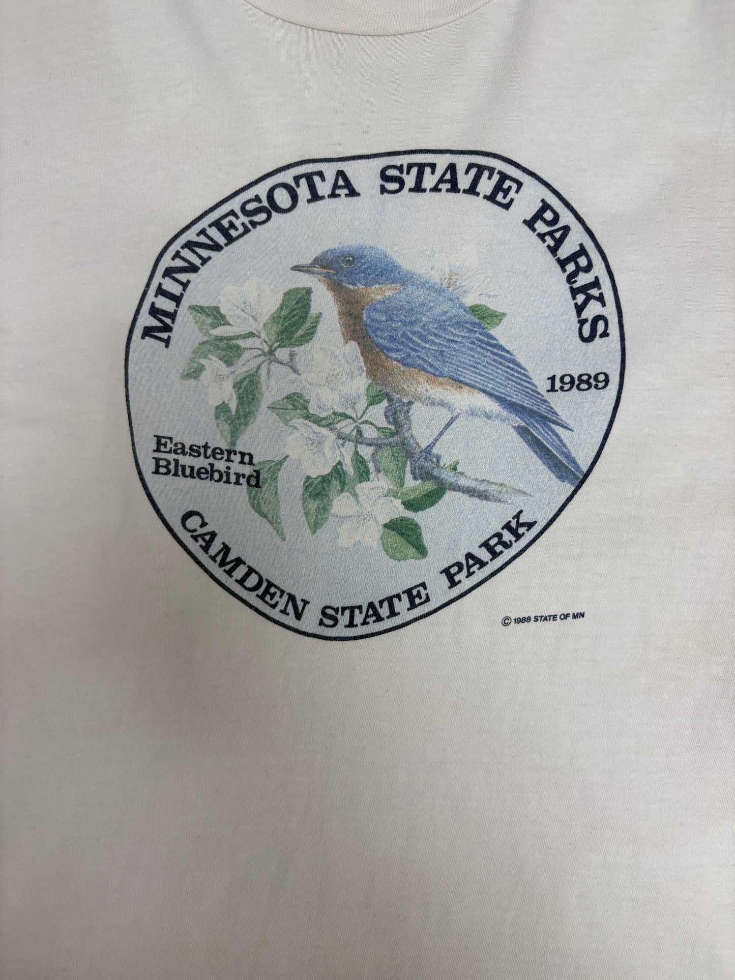 Minnesota Camden State Park Graphic Tee | Size Large | Vintage 1980s Tourist White Long Sleeve |