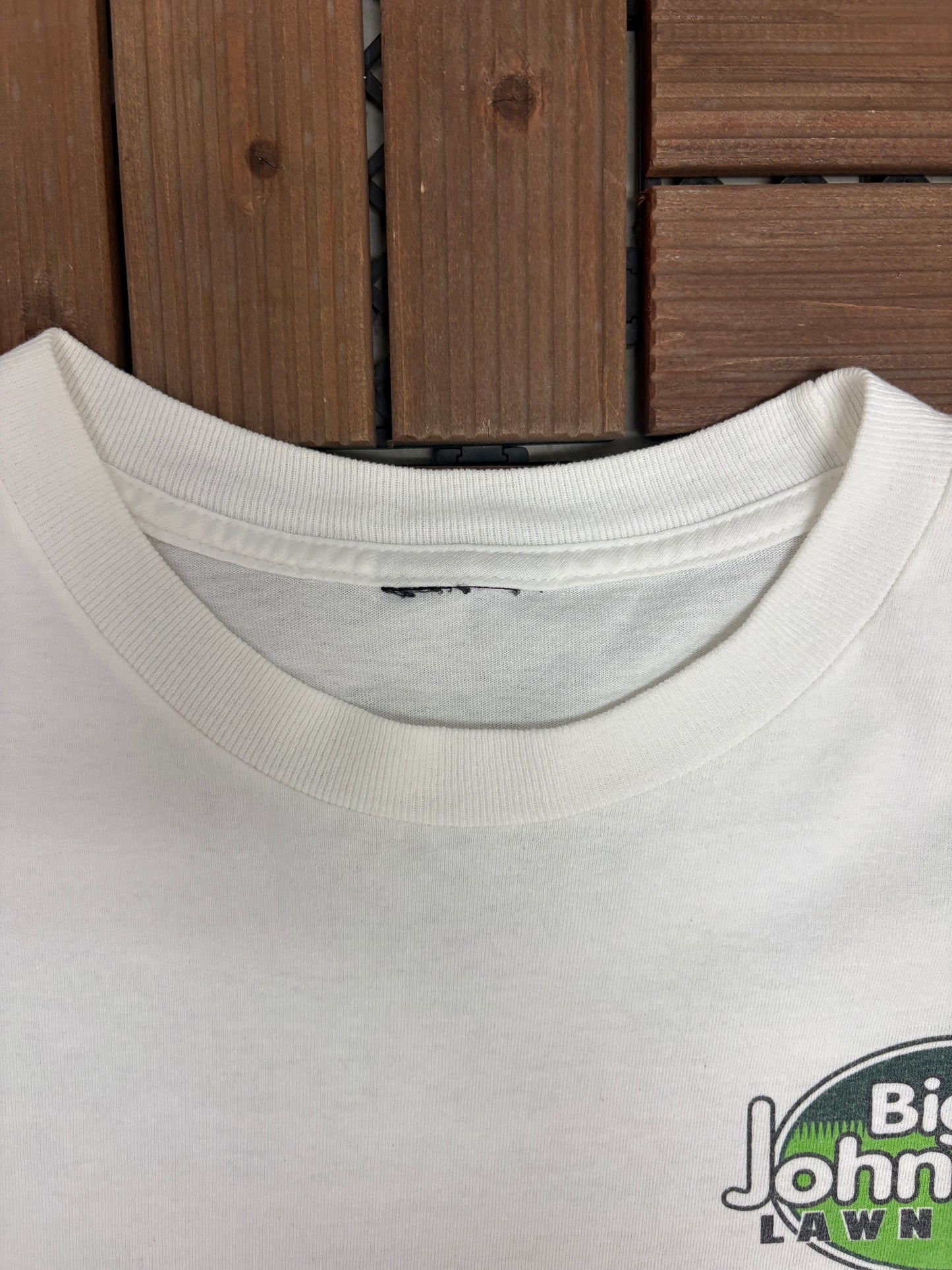 Big Johnson Lawn Care Graphic Tee | Size XX-Large | Vintage 1990s Promotional White T-Shirt |