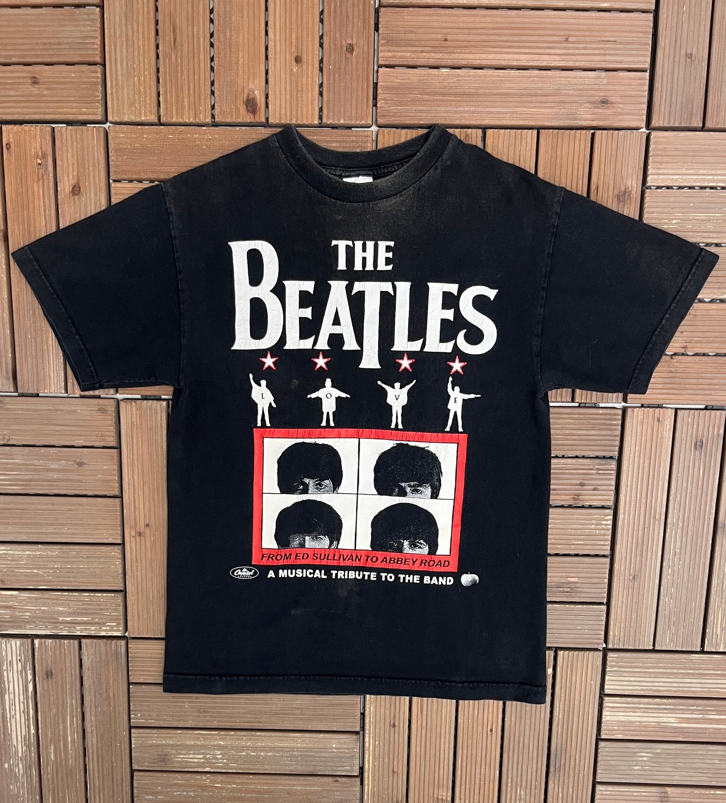 The Beatles A Musical Tribute To The Band Graphic Tee | Size Medium | Vintage 2000s Rock Band Music Black T-Shirt |