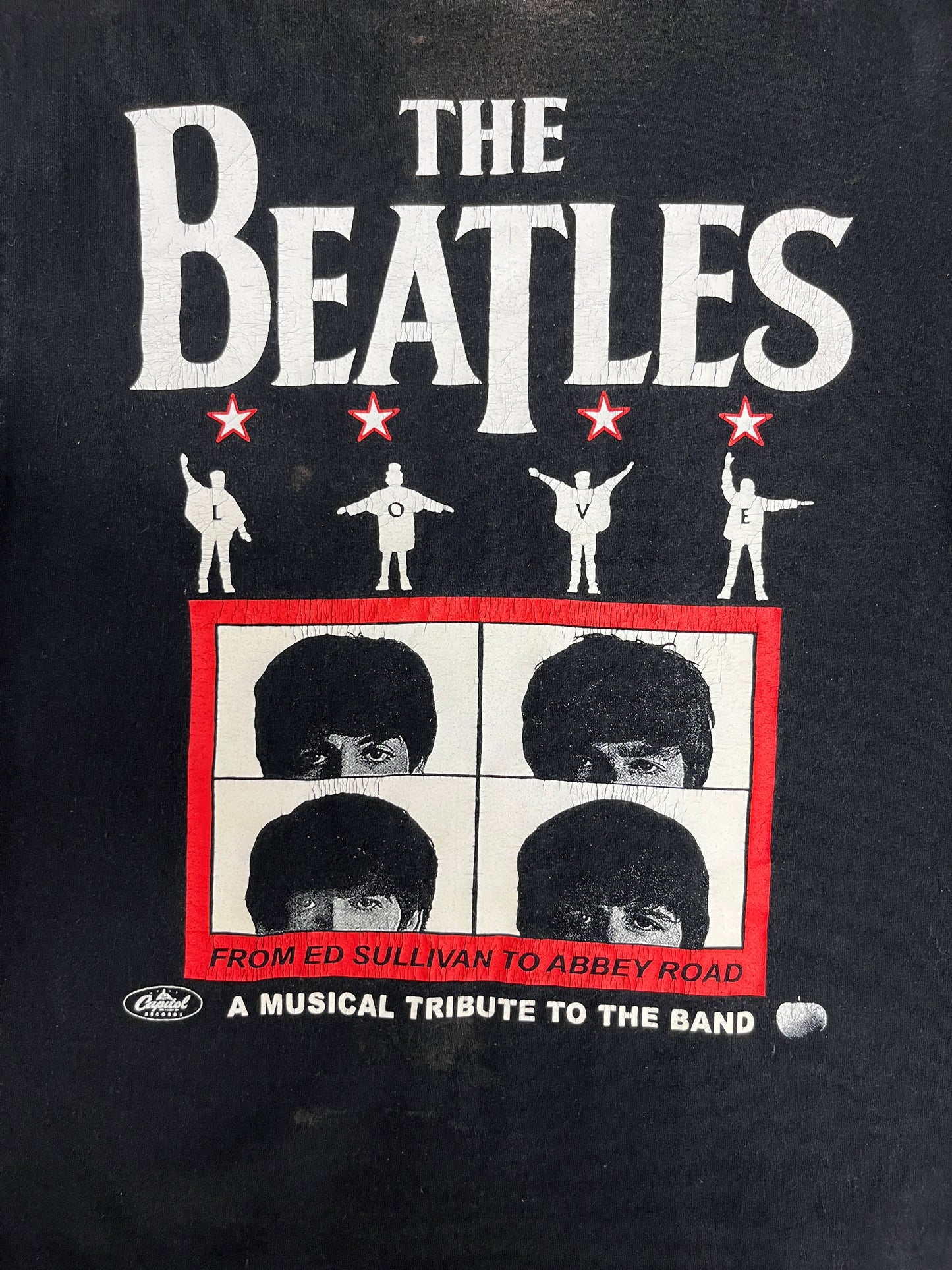 The Beatles A Musical Tribute To The Band Graphic Tee | Size Medium | Vintage 2000s Rock Band Music Black T-Shirt |