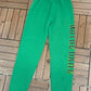 Notre Dame Fighting Irish Graphic Sweat Pants | Size Small | Vintage 1990s College Football Green Sweat Pants |