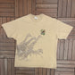 Zebra & Giraffe Big Print Graphic Tee | Size XX-Large | Vintage 1990s Animal Beige T-Shirt |