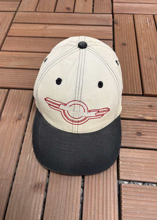 Daytona Beach Bike Week 2000 Graphic Hat | Metal Clasp | Vintage 2000s Motorcycle Beige Cap |