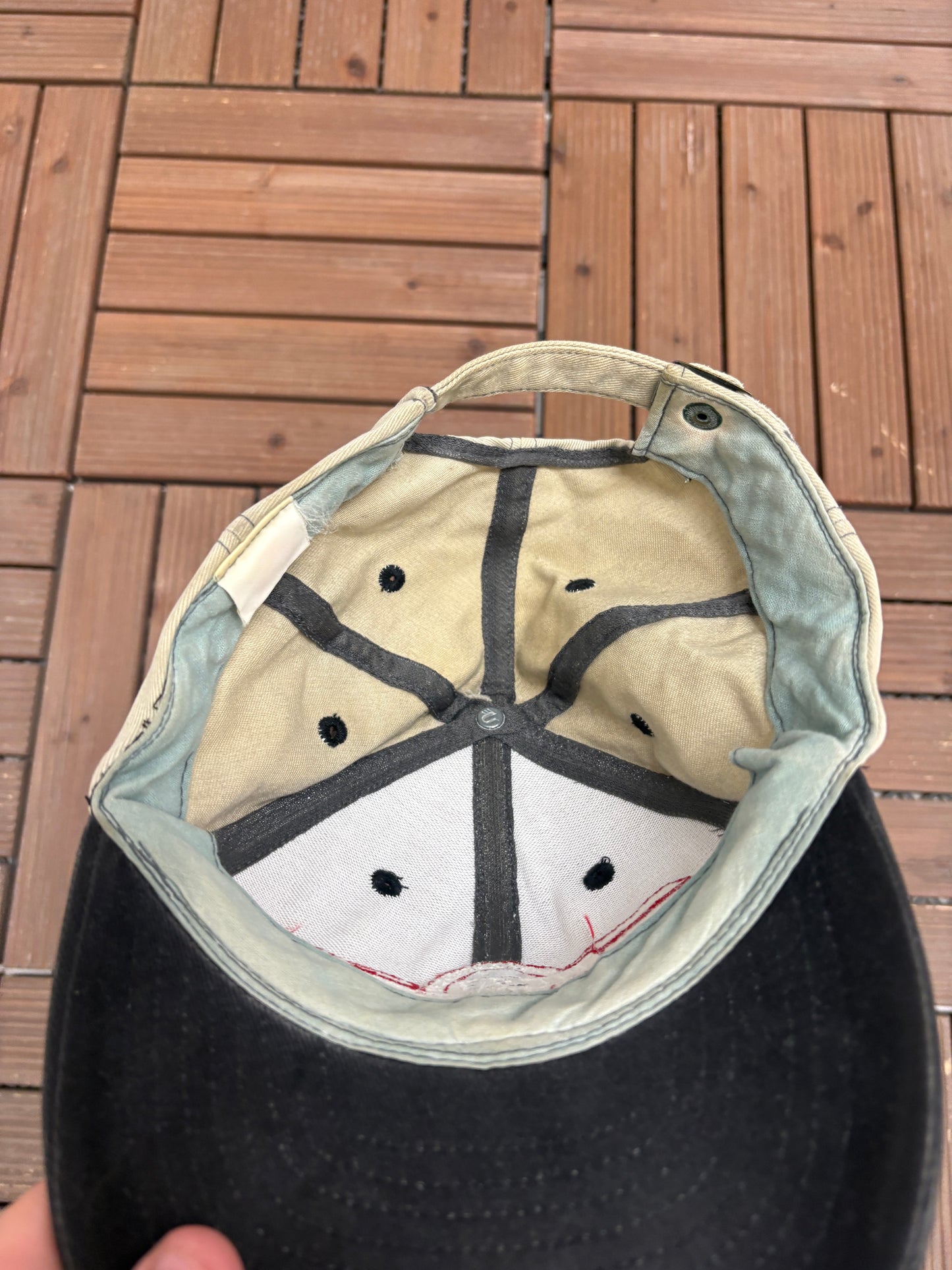 Daytona Beach Bike Week 2000 Graphic Hat | Metal Clasp | Vintage 2000s Motorcycle Beige Cap |