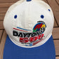 Daytona 500 Embroidered Graphic Hat | Snap Back | Vintage 2000s Motorcycle White Cap |