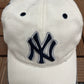 New York Yankees Graphic Hat | Strap Back | Vintage 2000s MLB Baseball White Cap |