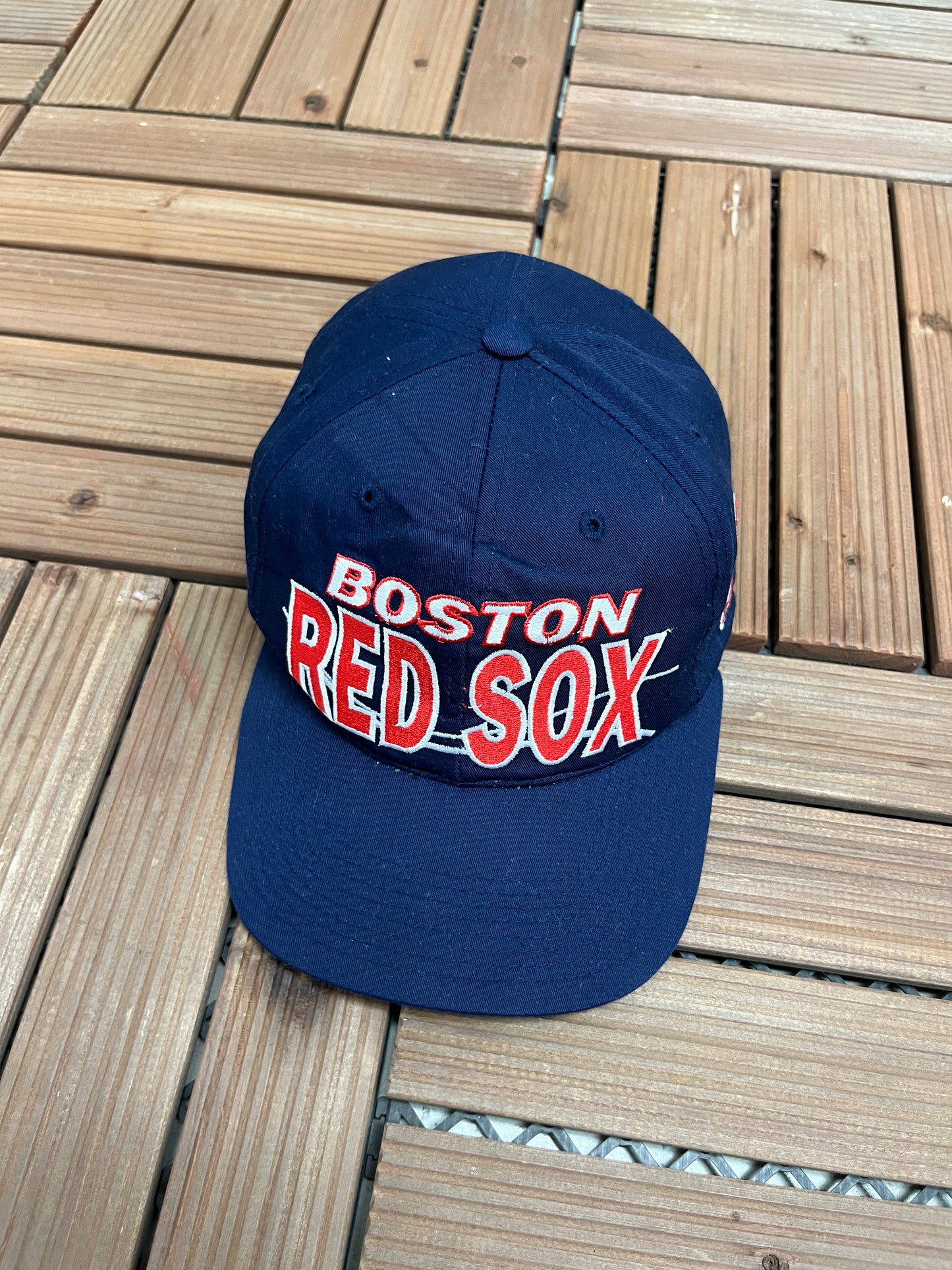 Boston Red Sox Embroidered Hat | Snap Back | Vintage 1990s MLB Baseball Blue Baseball Cap |