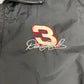 Dale Earnhardt Graphic Windbreaker Jacket | Size Large | Vintage 1990s NASCAR Racing Black Windbreaker Coat |