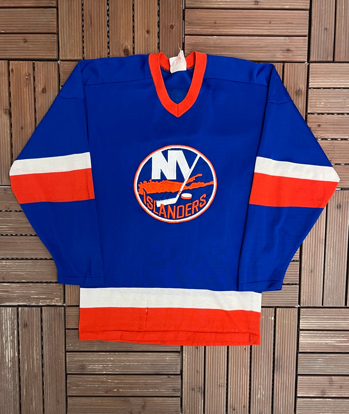New York Islanders Stitched Hockey Jersey | Size Small | Vintage 1980s NHL Hockey Blue Jersey |