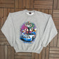 Daytona 500 2004 Disney Graphic Crewneck | Size X-Large | Vintage 2000s NASCAR Racing Grey Sweater |
