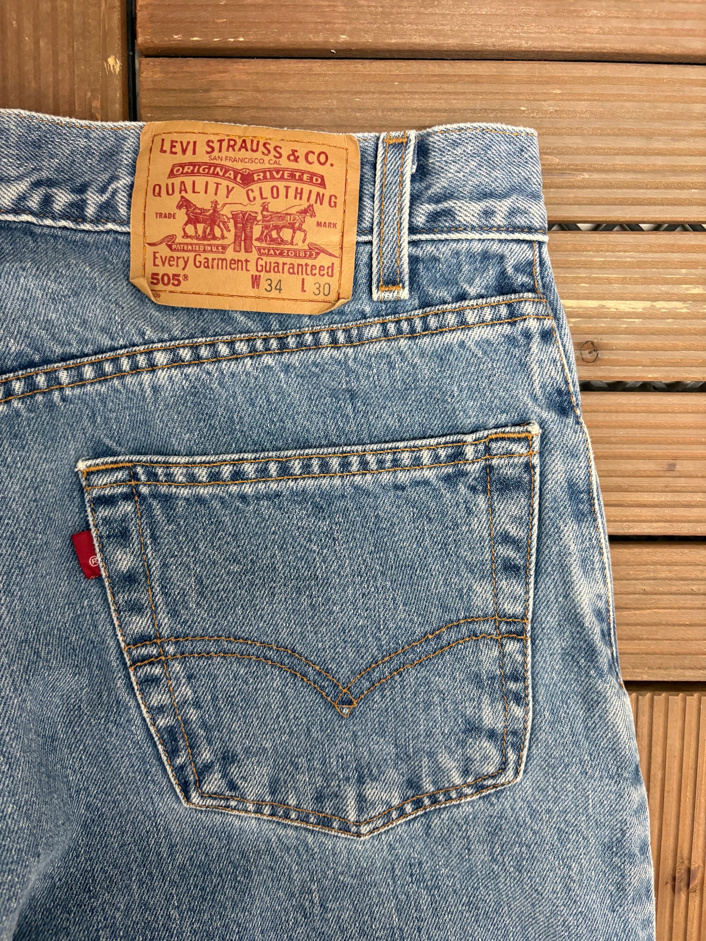 Levi Strauss & Co 505 Regular Fit Blue Denim Jeans | Size 34 x 30 | Vintage 2000s Levi's Blue Jeans |