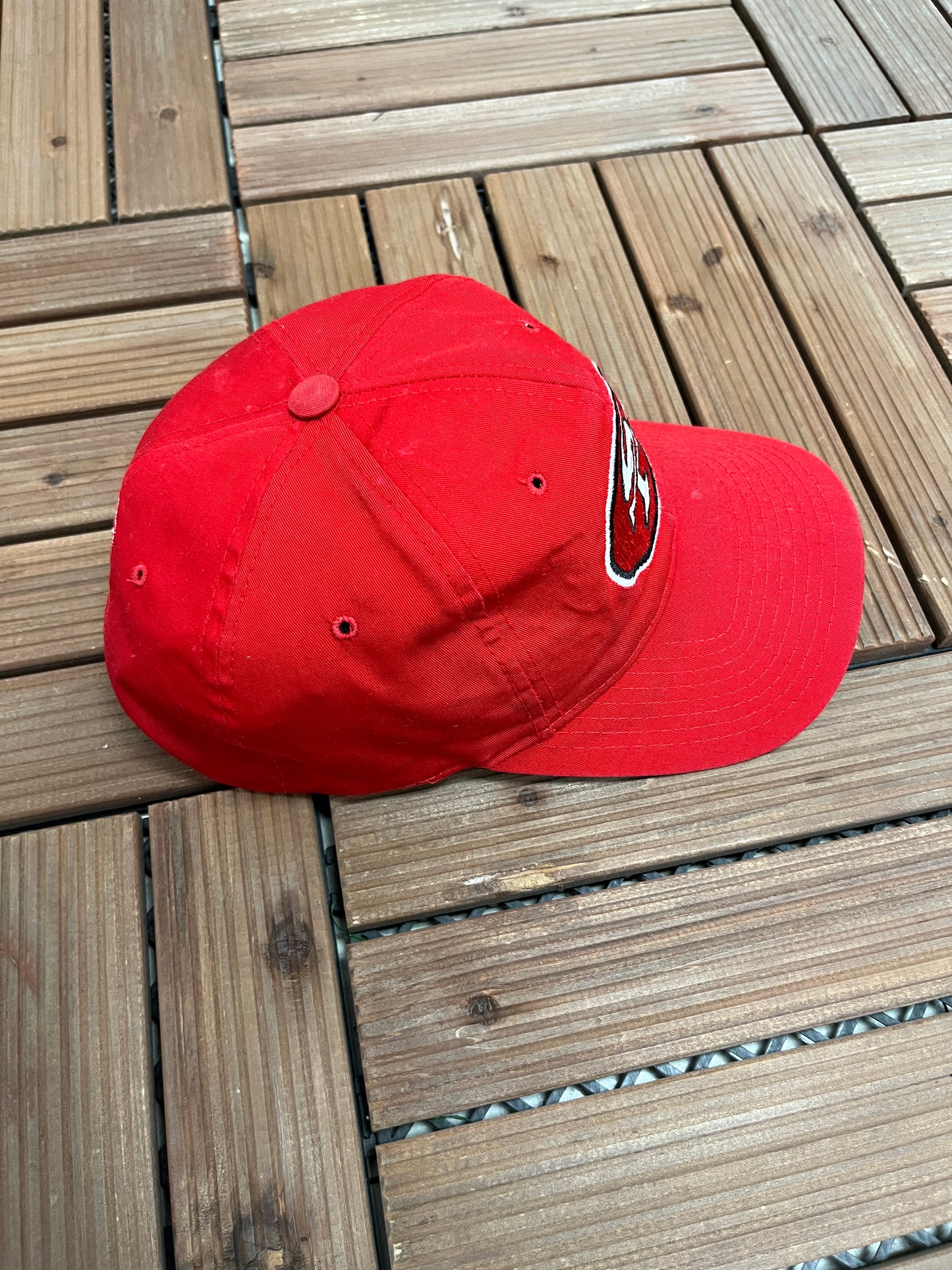 San Francisco 49ers Graphic Hat | Snap Back | Vintage 1990s NFL Football Starter Red Cap |