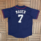 Minnesota Twins Joe Mauer Baseball Jersey | Size Large | Vintage 2000s MLB Baseball Blue Jersey |