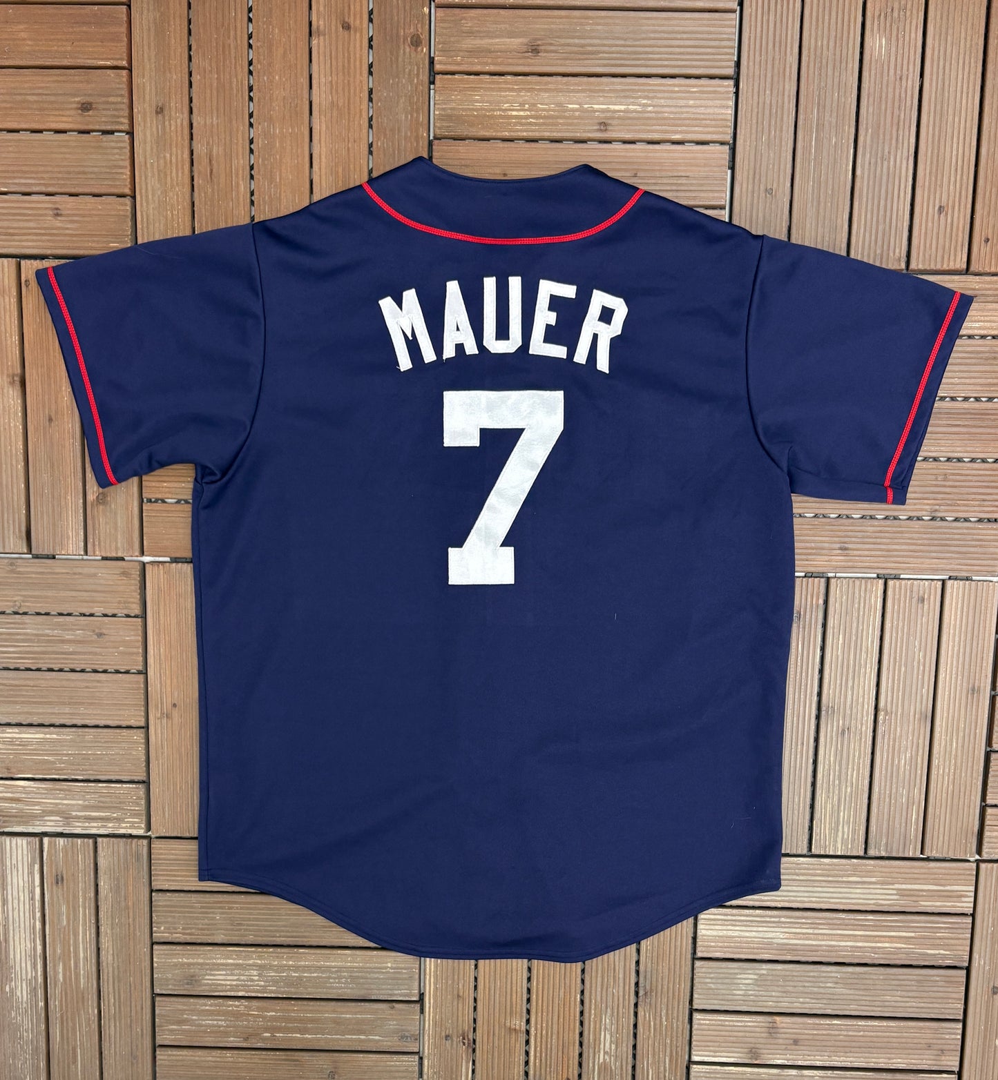 Minnesota Twins Joe Mauer Baseball Jersey | Size Large | Vintage 2000s MLB Baseball Blue Jersey |