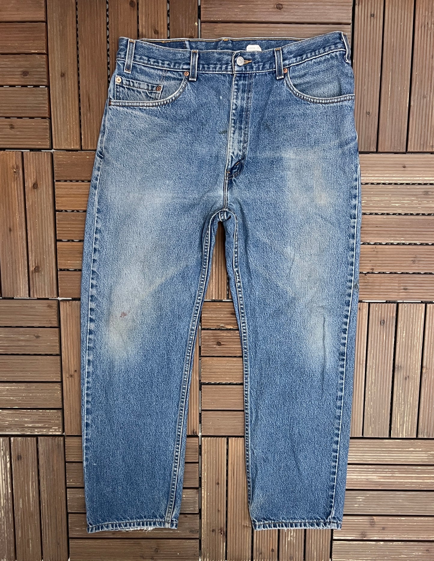 Levi Strauss & Co 505 Regular Fit Denim Jeans | Size 38 x 30 | Vintage 1990s Levi's Blue Jeans |