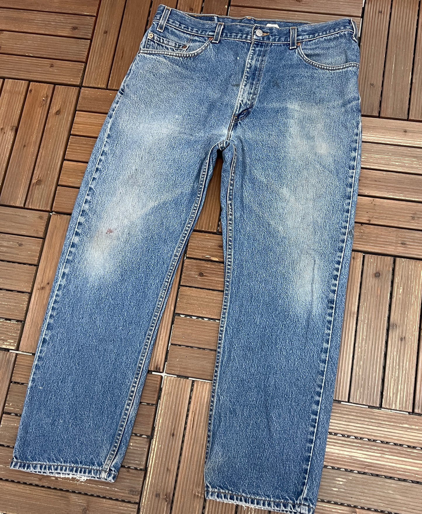 Levi Strauss & Co 505 Regular Fit Denim Jeans | Size 38 x 30 | Vintage 1990s Levi's Blue Jeans |