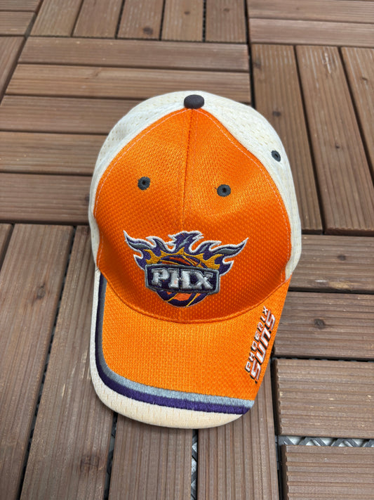 Phoenix Suns Embroidered Graphic Hat | Strap Back | Vintage 2000s NBA Basketball Orange Cap |