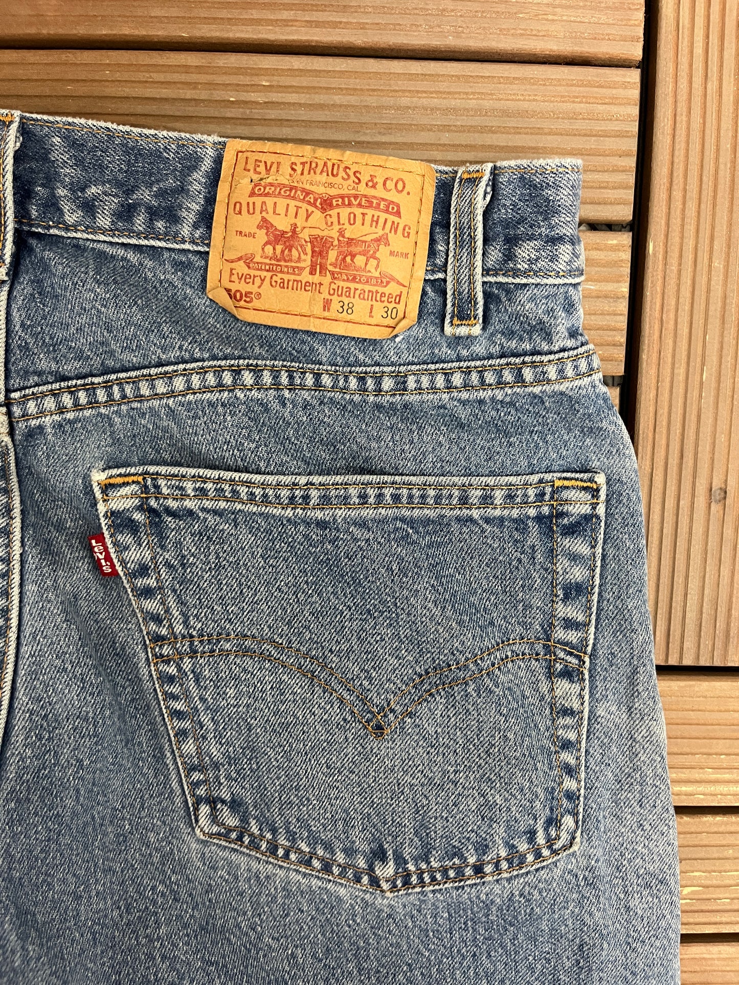 Levi Strauss & Co 505 Regular Fit Denim Jeans | Size 38 x 30 | Vintage 1990s Levi's Blue Jeans |