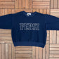 Pepsi Embroidered Fleece Graphic Crewneck | Size Large | Vintage 1990s Promotional Drink Blue Sweater |