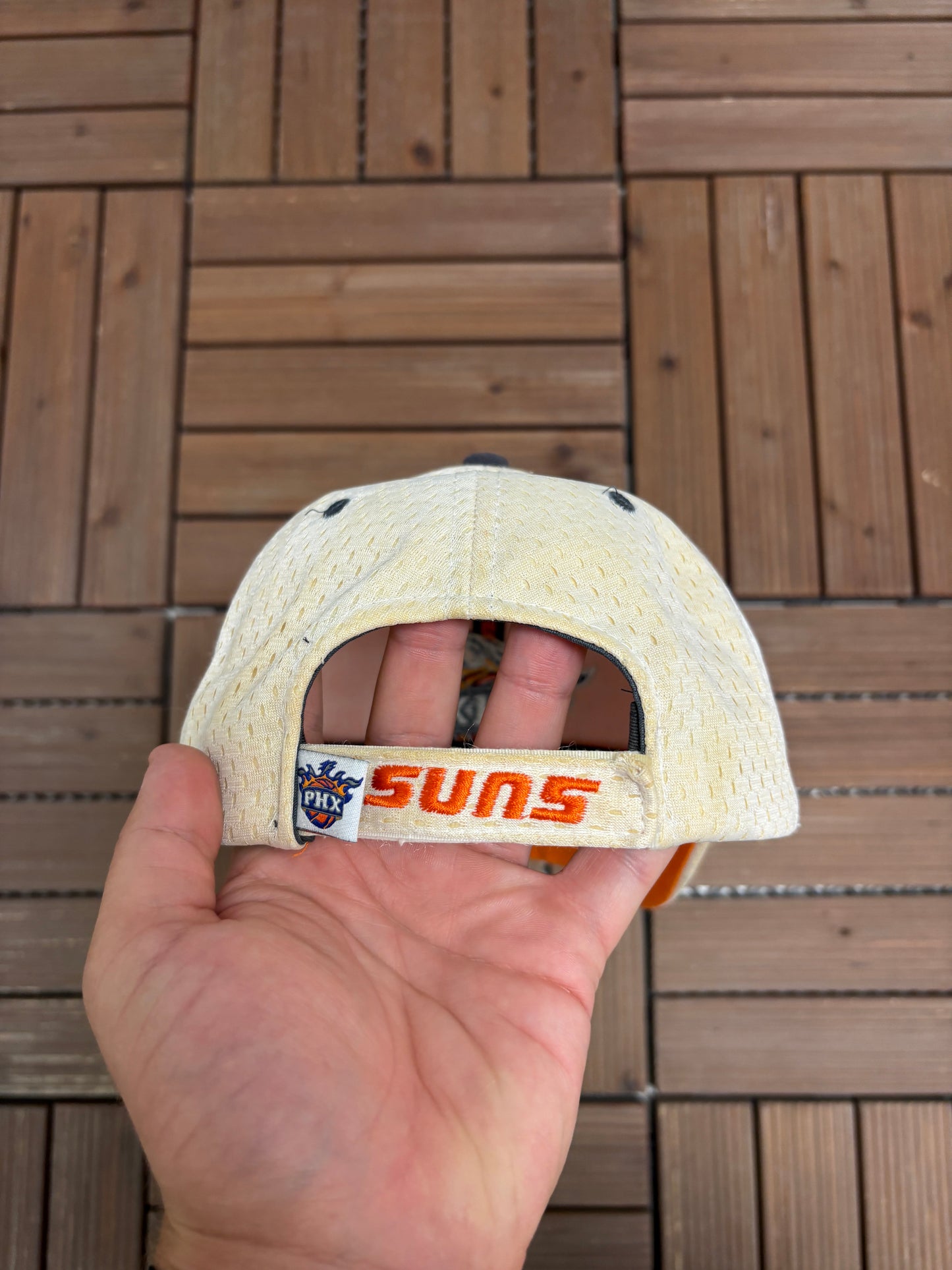 Phoenix Suns Embroidered Graphic Hat | Strap Back | Vintage 2000s NBA Basketball Orange Cap |