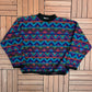 Unionbay Colourful Abstract Fleece Crewneck | Size X-Large | Vintage 1990s Union Bay Colourful Sweater | Made in USA |