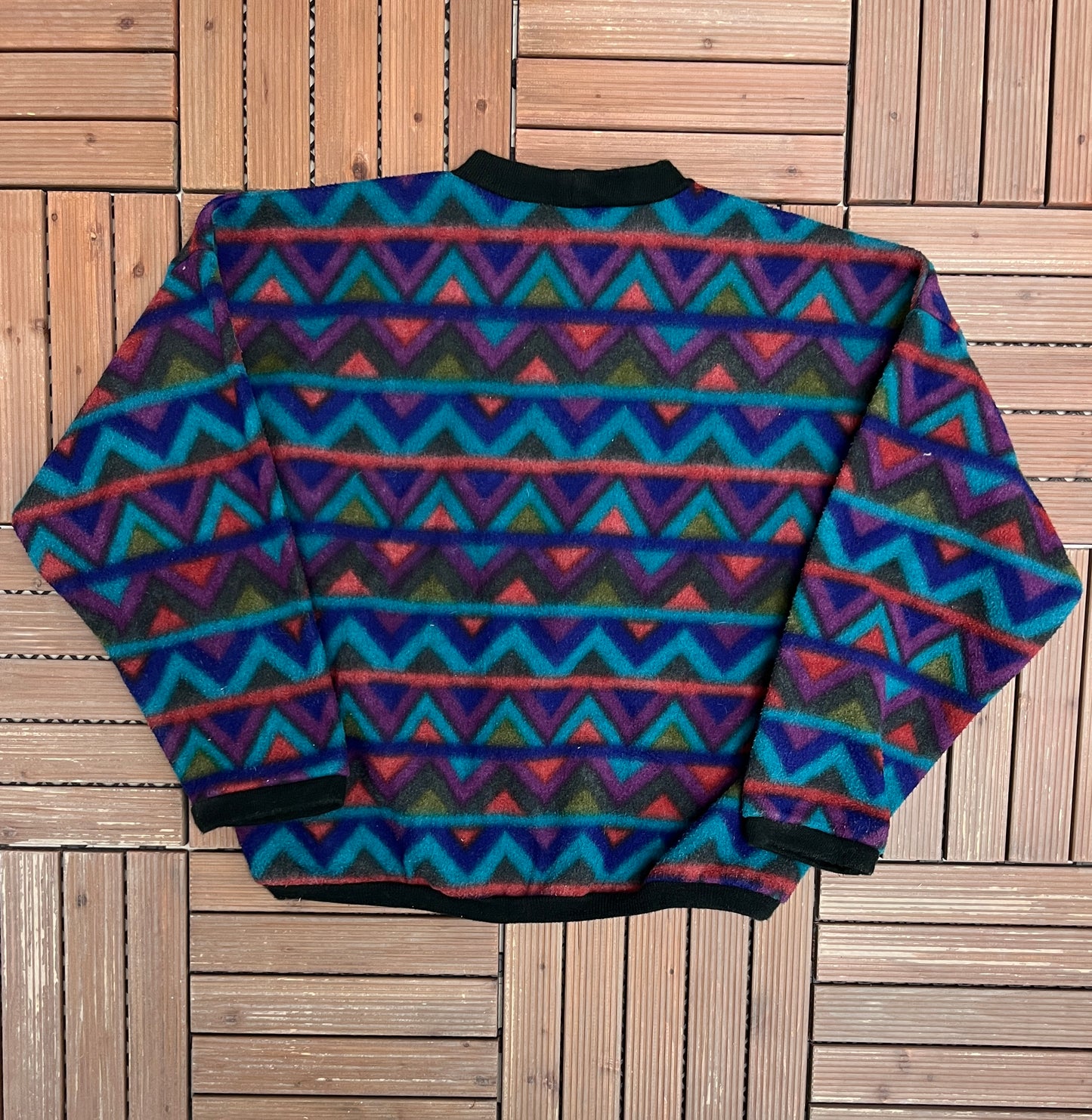 Unionbay Colourful Abstract Fleece Crewneck | Size X-Large | Vintage 1990s Union Bay Colourful Sweater | Made in USA |