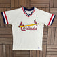 St. Louis Cardinals Graphic Jersey | Size Large | Vintage 1980s MLB Baseball White Jersey |