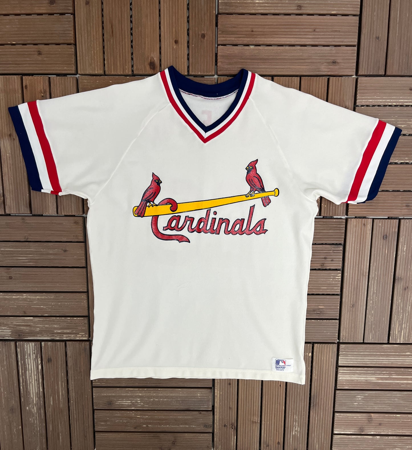 St. Louis Cardinals Graphic Jersey | Size Large | Vintage 1980s MLB Baseball White Jersey |