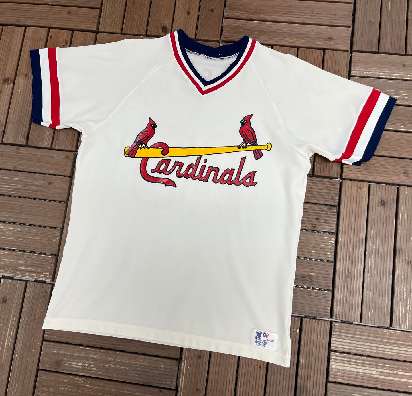 St. Louis Cardinals Graphic Jersey | Size Large | Vintage 1980s MLB Baseball White Jersey |