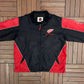 Detroit Red Wings Graphic Windbreaker | Size X-Large | Vintage 2000s NHL Hockey Black Jacket |