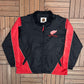 Detroit Red Wings Graphic Windbreaker | Size X-Large | Vintage 2000s NHL Hockey Black Jacket |