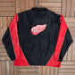 Detroit Red Wings Graphic Windbreaker | Size X-Large | Vintage 2000s NHL Hockey Black Jacket |