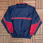 Cleveland Indians Stitched Windbreaker | Size X-Large | Vintage 1990s MLB Baseball Blue Jacket |