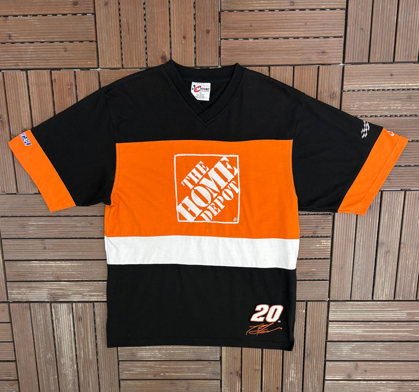 Tony Stewart The Home Depot Graphic Tee | Size Medium | Vintage 2000s Racing Black T-Shirt |