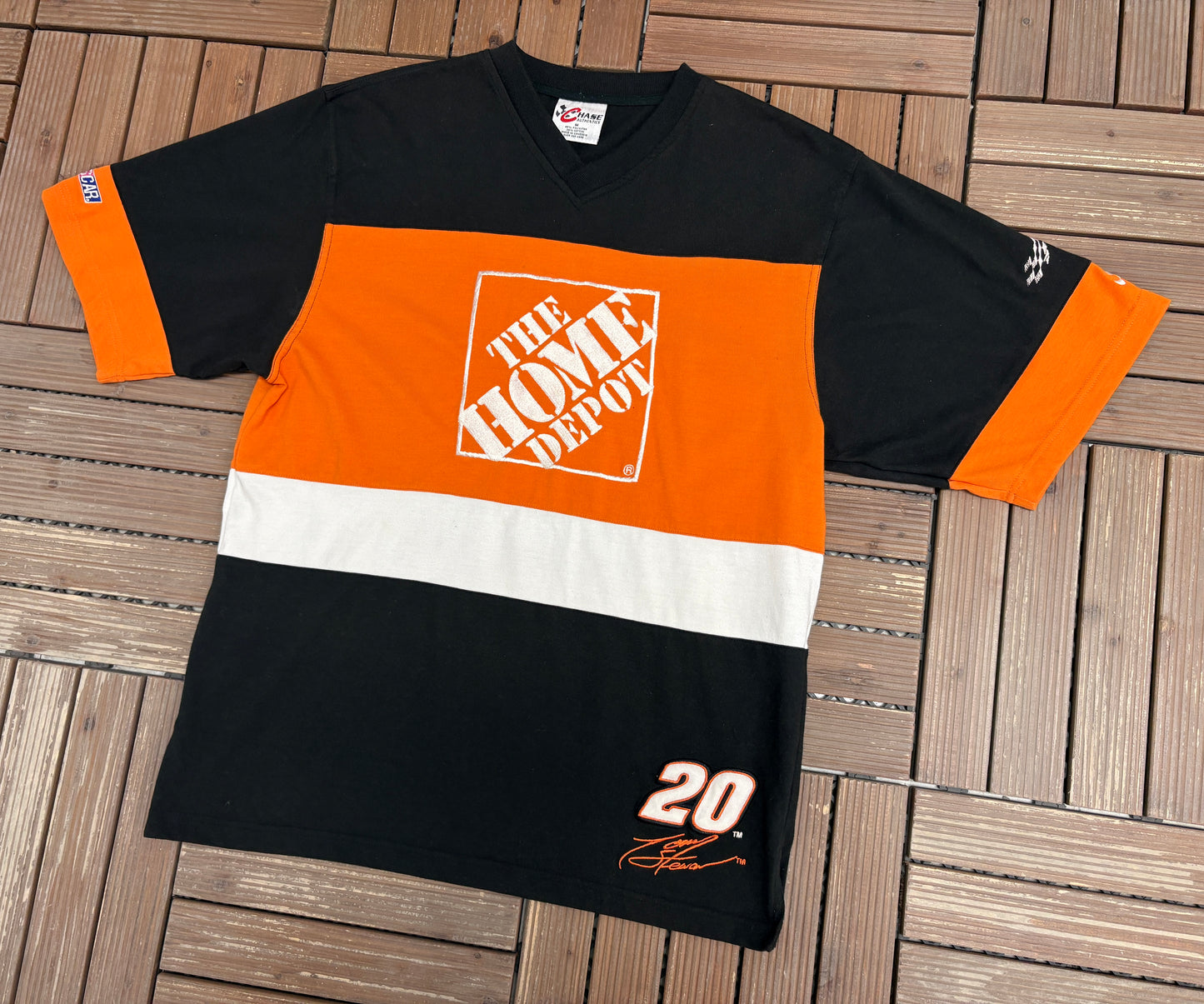 Tony Stewart The Home Depot Graphic Tee | Size Medium | Vintage 2000s Racing Black T-Shirt |