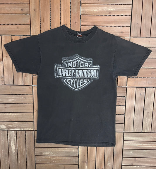 Harley Davidson Port Huron, Michigan Graphic Tee | Size Large | Vintage 2000s Biker Motorcycle Black T-Shirt |