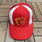 Calgary Flames Stitched Graphic Hat | Snap Back | Vintage 1990s NHL Hockey Red Cap |
