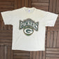 Green Bay Packers Graphic Tee | Size X-Large | Vintage 1990s NFL Football White T-Shirt |