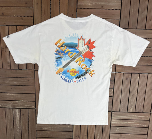 Hard Rock Cafe Niagara Falls Graphic Tee | Size X-Large | Vintage 1990s Promotional White Collectors T-Shirt |