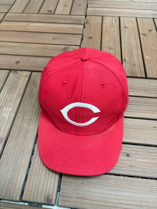 Cincinnati Reds Embroidered Graphic Hat | Snap Back | Vintage 1990s MLB Baseball Red Cap |