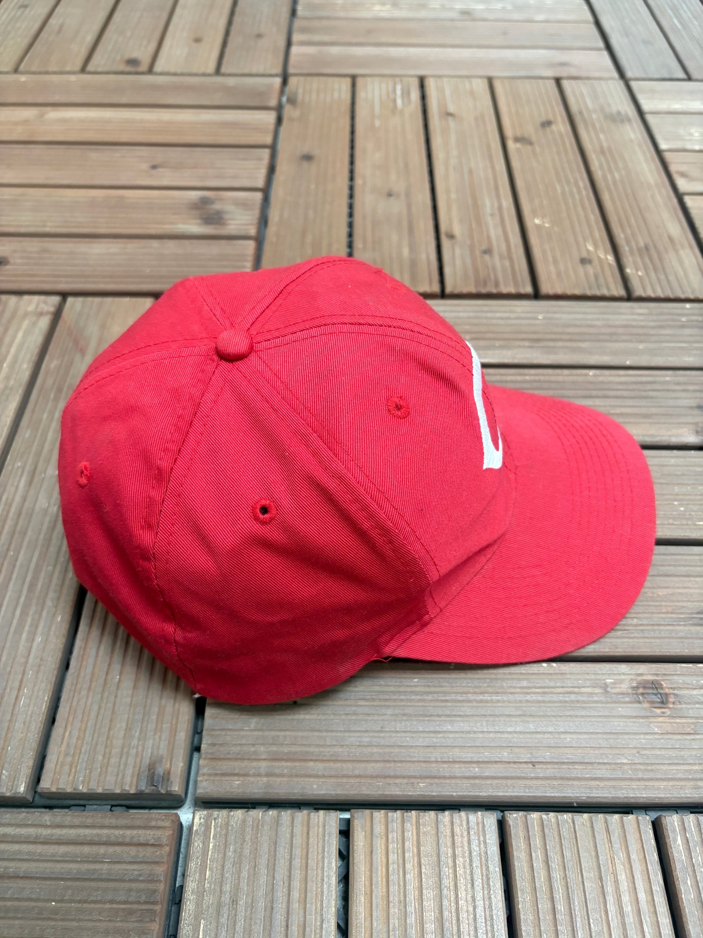 Cincinnati Reds Embroidered Graphic Hat | Snap Back | Vintage 1990s MLB Baseball Red Cap |