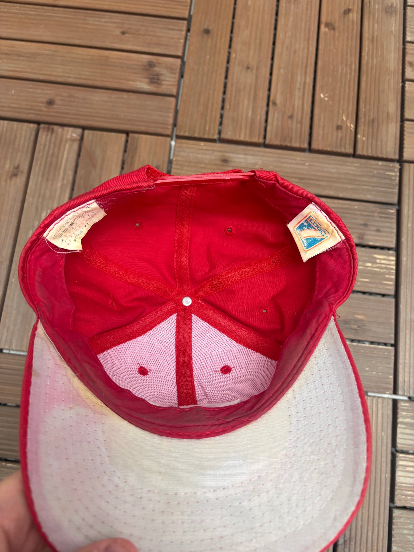 Cincinnati Reds Embroidered Graphic Hat | Snap Back | Vintage 1990s MLB Baseball Red Cap |